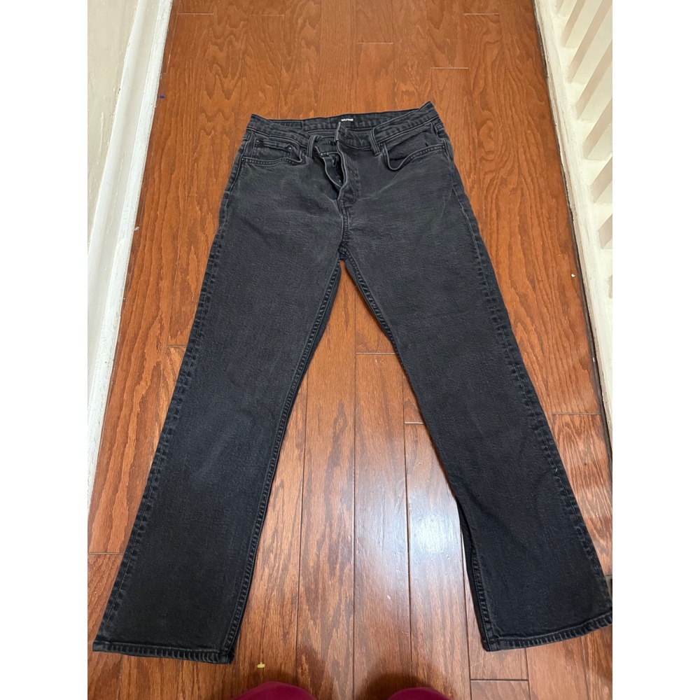 GRLFRND Tatum High Rise Straight Leg Jeans Faded Black Size 29 Made in‎ USA